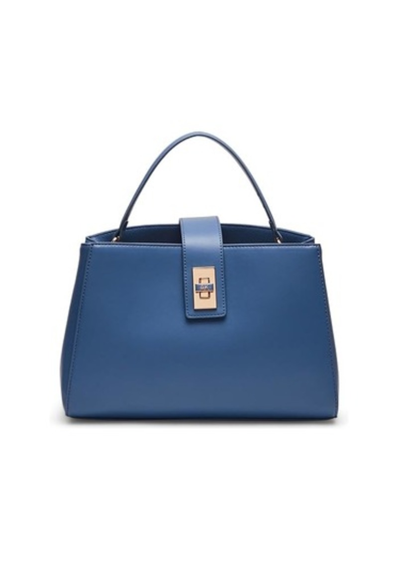 Anne Klein Minimal Satchel with Enamel Turnlock