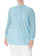 Anne Klein Albertine Popover Tunic in Siren Blue/Red Pear Combo at Nordstrom