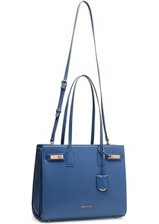 Anne Klein Triple Compartment Minimal Tote with Double Turnlock