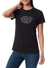 Anne Klein Dylan Cotton Blend Graphic Tee in Black Quote at Nordstrom