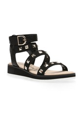 Anne Klein Malina Embellished Strappy Sandal in Black Fabric at Nordstrom