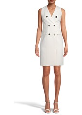 Anne Klein Sleeveless Double Breasted Tuxedo Dress in Anne White at Nordstrom