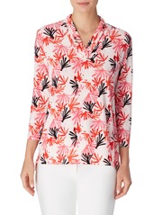 ANNE KLEIN Triple Pleat Top in Lt Astor/Camellia Combo at Nordstrom