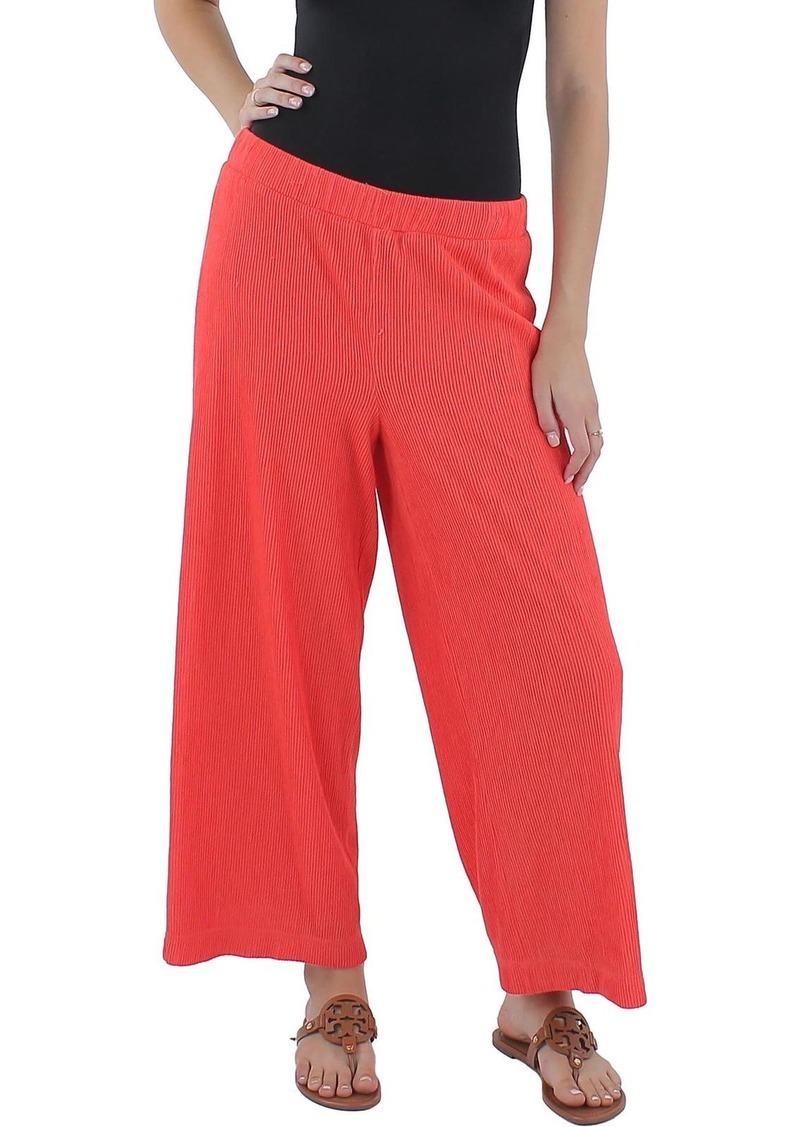 Anne Klein Womens Crinkled Crop Wide Leg Pants