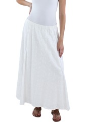 Anne Klein Womens Eyelet Long Maxi Skirt