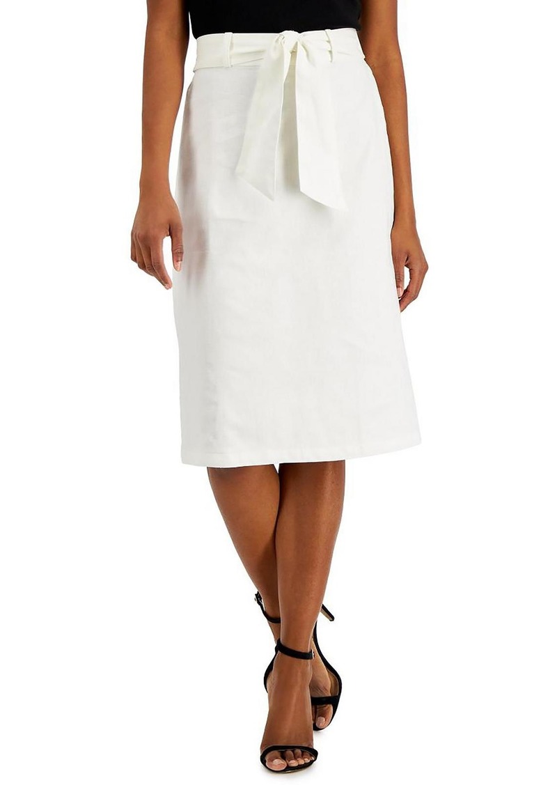 Anne Klein Womens Linen Blend Knee-Length A-Line Skirt