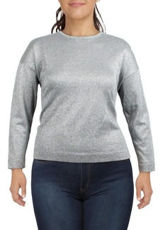 Anne Klein Womens Metallic Comfy Sweatshirt