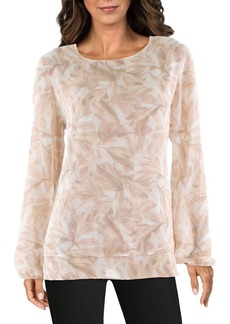 Anne Klein Womens Sheer Double-Layer Blouse