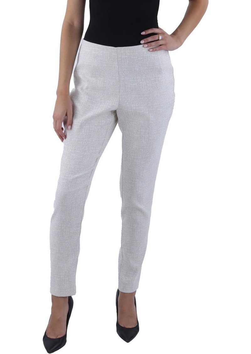 Anne Klein Womens Textured Polyester High-Waisted Pants