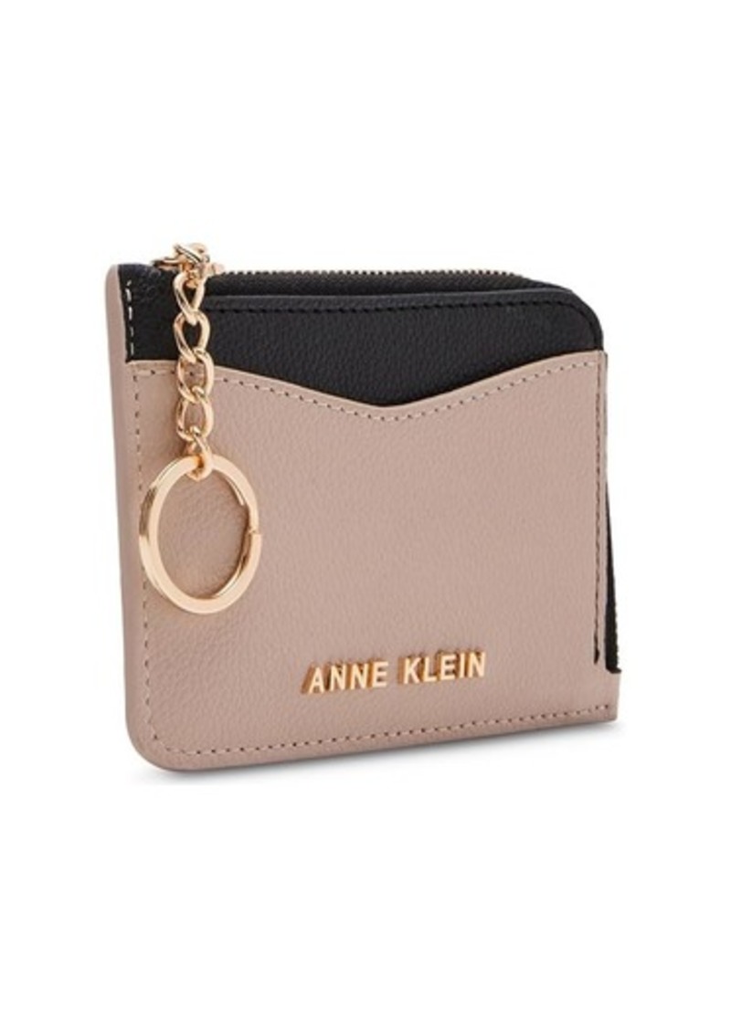 Anne Klein Zip and Go Curved Card Case In Color-Blocked