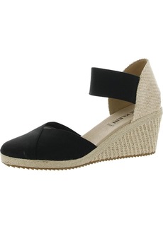 Anne Klein Zoey Womens Canvas Ankle Strap Espadrille Heels