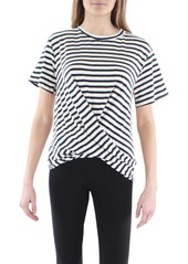 Anthropologie Womens Striped Tie Back T-Shirt