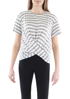 Anthropologie Womens Striped Tie Back T-Shirt