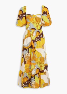 Antik Batik - Bahia printed fil coupé cotton maxi dress - Yellow - FR 38