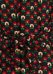 Antik Batik - Belted floral-print woven mini shirt dress - Black - FR 36