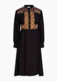 Antik Batik - Bettina embroidered crepe dress - Black - FR 40