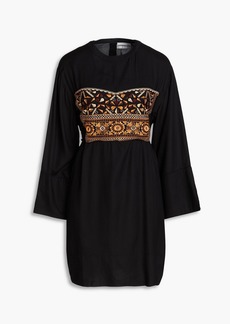 Antik Batik - Bettina embroidered crepe mini dress - Black - FR 38