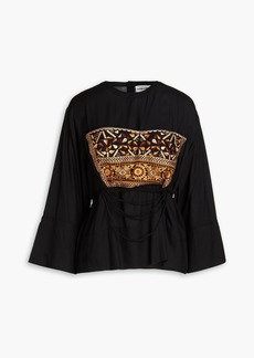 Antik Batik - Bettina embroidered woven blouse - Black - FR 38