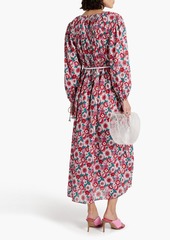 Antik Batik - Blossom gathered floral-print cotton midi dress - Red - FR 38