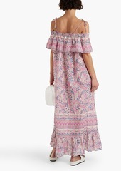 Antik Batik - Cold-shoulder paisley-print cotton-voile maxi dress - Pink - FR 38