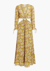 Antik Batik - Cutout floral-print cotton-georgette maxi dress - Green - FR 40