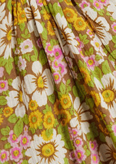 Antik Batik - Cutout floral-print cotton-georgette maxi dress - Green - FR 42