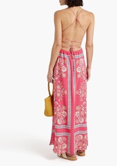 Antik Batik - Dandy gathered printed crepe maxi dress - Pink - FR 38