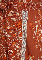 Antik Batik - Dansy cutout floral-print crepe de chine dress - Brown - FR 38
