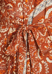 Antik Batik - Dansy cutout floral-print crepe de chine midi dress - Brown - FR 38