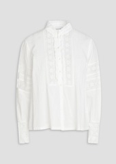 Antik Batik - Davina lace-trimmed cotton top - White - FR 40