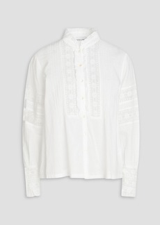 Antik Batik - Davina lace-trimmed cotton top - White - FR 40