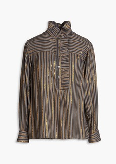 Antik Batik - Eddy metallic striped twill blouse - Gray - FR 38
