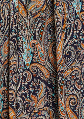 Antik Batik - Elvis belted paisley-print crepe midi dress - Blue - FR 42