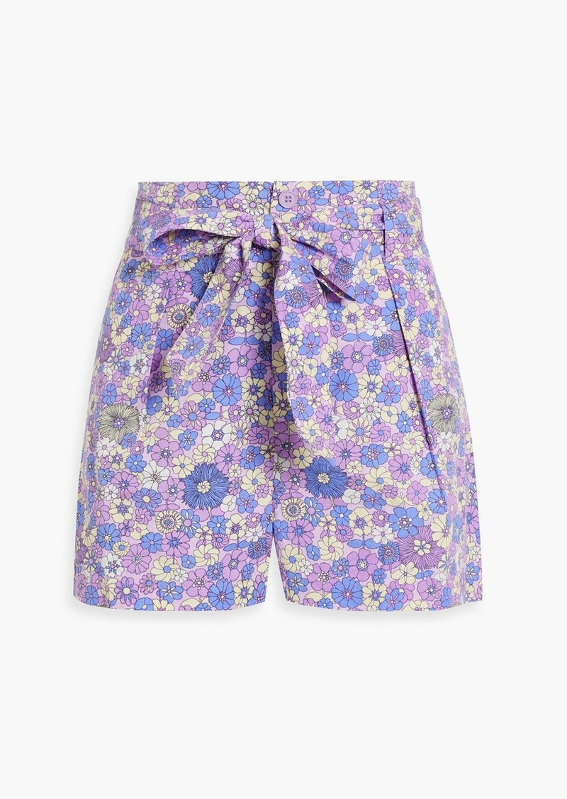 Antik Batik - Floral-print cotton-poplin shorts - Purple - FR 40