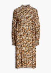 Antik Batik - Gathered floral-print crepe de chine dress - Brown - FR 38