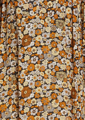 Antik Batik - Gathered floral-print crepe de chine dress - Brown - FR 38