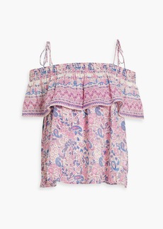 Antik Batik - Helene layered printed cotton top - Pink - FR 42