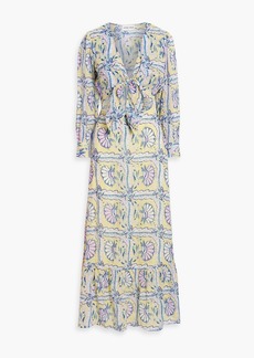 Antik Batik - Hupa cutout printed cotton-voile maxi dress - Yellow - FR 38