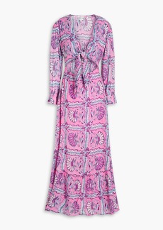 Antik Batik - Hupa gathered printed cotton-voile maxi dress - Pink - FR 38