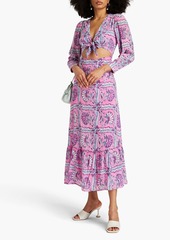 Antik Batik - Hupa gathered printed cotton-voile maxi dress - Pink - FR 38