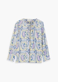 Antik Batik - Hupa gathered printed cotton-voile blouse - Yellow - FR 36