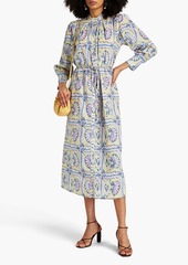 Antik Batik - Hupa printed cotton-voile midi shirt dress - Yellow - FR 40