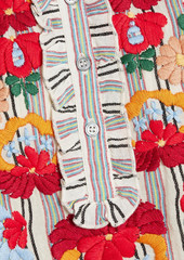 Antik Batik - Juliette embroidered striped cotton-jacquard blouse - Multicolor - FR 36