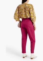 Antik Batik - Kira belted pleated cotton-poplin tapered pants - Pink - FR 38