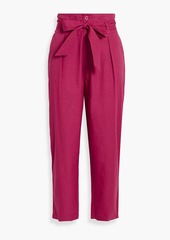Antik Batik - Kira belted pleated cotton-poplin tapered pants - Pink - FR 40