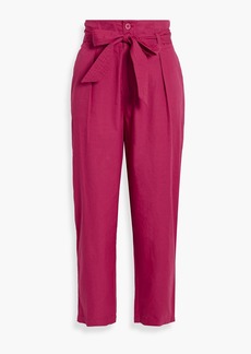 Antik Batik - Kira belted pleated cotton-poplin tapered pants - Pink - FR 38