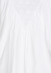 Antik Batik - Lace-paneled gathered woven blouse - White - FR 38