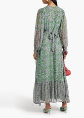 Antik Batik - Loah gathered printed cotton-voile maxi dress - Green - FR 40