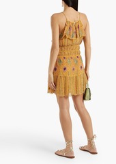 Antik Batik - Louise ruffled embellished chiffon mini dress - Yellow - FR 38