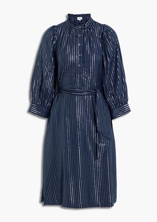 Antik Batik - Meela metallic striped cotton and Lurex-blend twill dress - Blue - FR 36